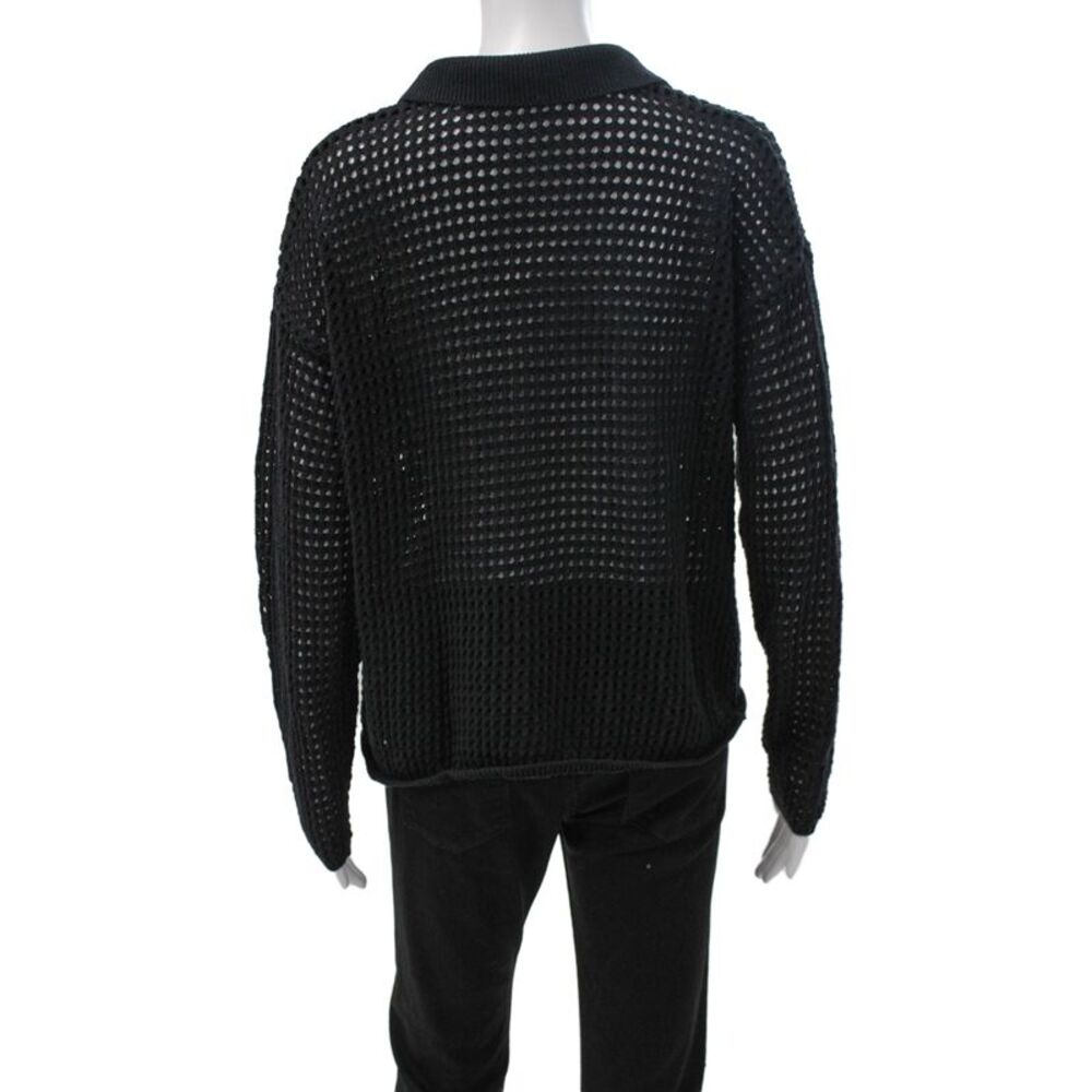 Madewell Unisex Black Cotton Collared Cardigan Long Sleeve Button Size M - Picture 3 of 5
